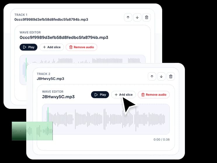 Arrange tracks and choose slices