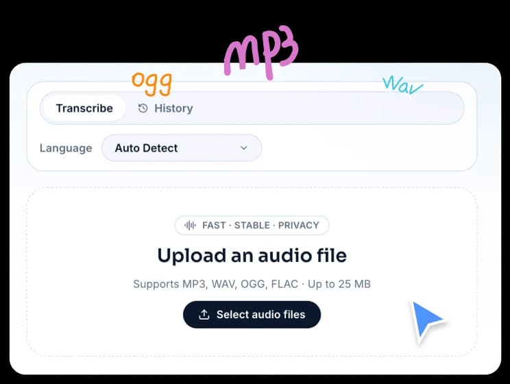 Upload your audio file